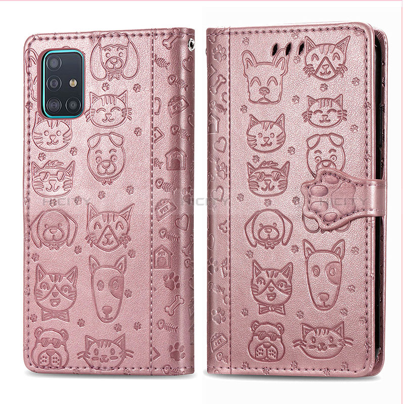 Custodia Portafoglio In Pelle Fantasia Modello Cover con Supporto S03D per Samsung Galaxy A51 4G