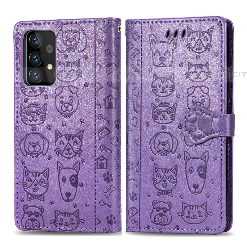 Custodia Portafoglio In Pelle Fantasia Modello Cover con Supporto S03D per Samsung Galaxy A52 4G