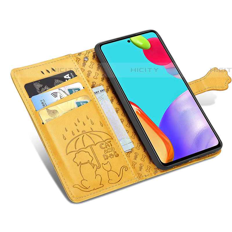 Custodia Portafoglio In Pelle Fantasia Modello Cover con Supporto S03D per Samsung Galaxy A52 5G