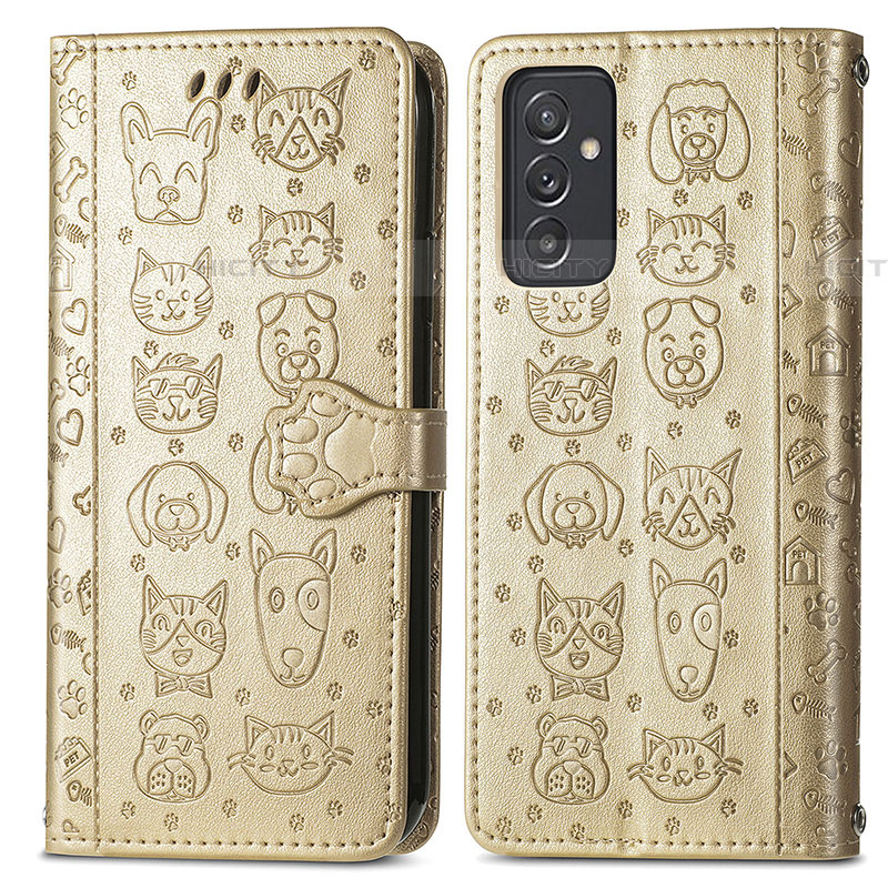 Custodia Portafoglio In Pelle Fantasia Modello Cover con Supporto S03D per Samsung Galaxy A82 5G Oro