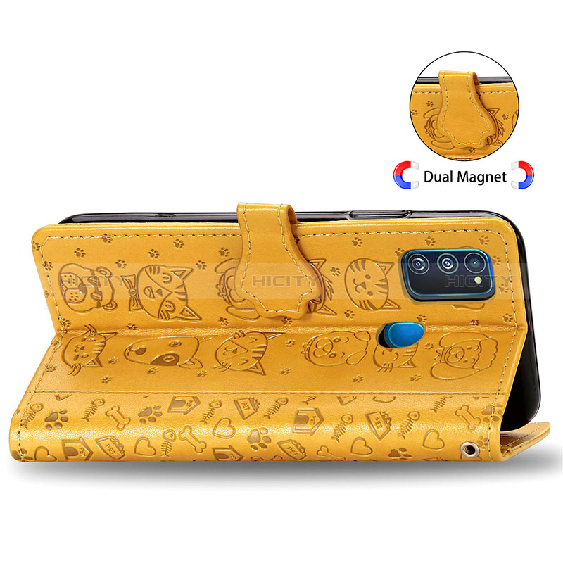 Custodia Portafoglio In Pelle Fantasia Modello Cover con Supporto S03D per Samsung Galaxy M21