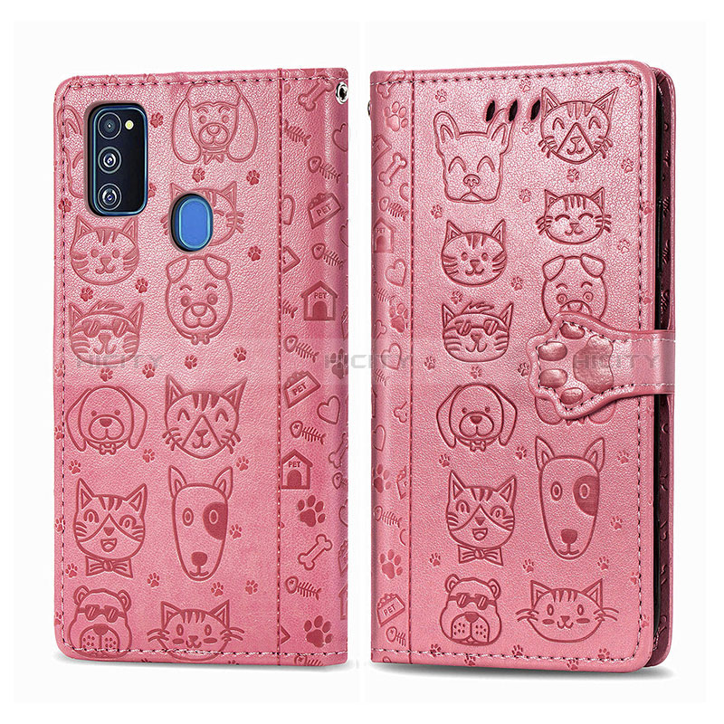 Custodia Portafoglio In Pelle Fantasia Modello Cover con Supporto S03D per Samsung Galaxy M21