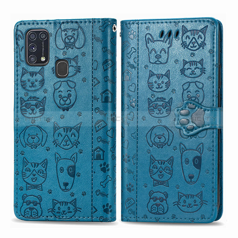 Custodia Portafoglio In Pelle Fantasia Modello Cover con Supporto S03D per Samsung Galaxy M21s