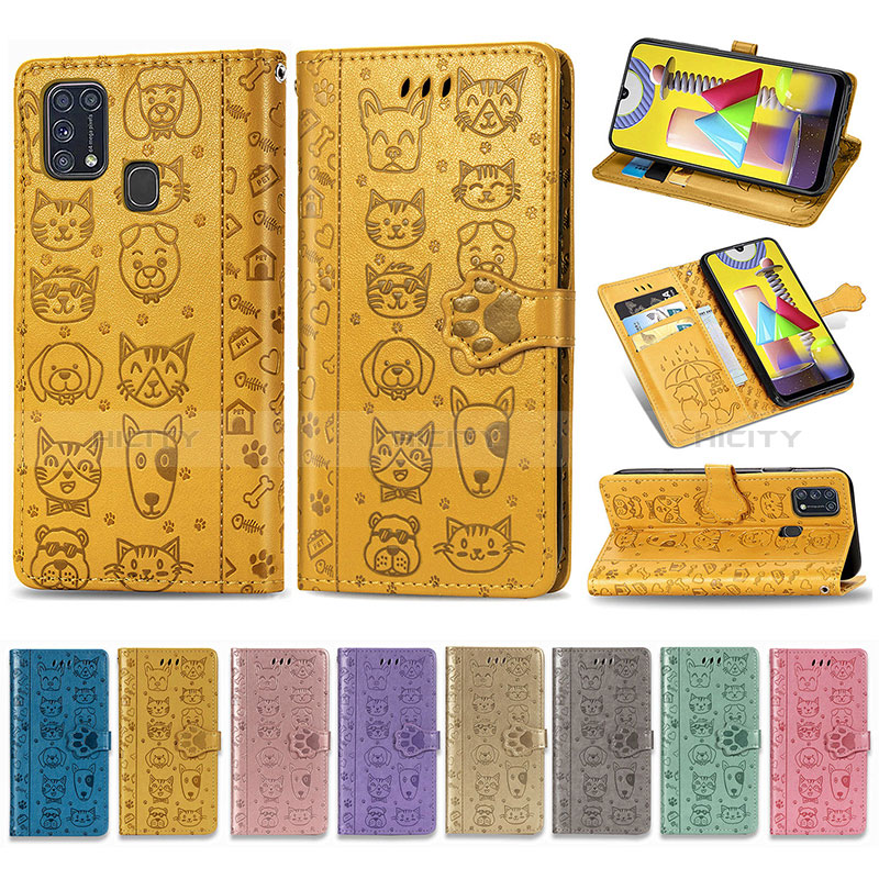 Custodia Portafoglio In Pelle Fantasia Modello Cover con Supporto S03D per Samsung Galaxy M31 Prime Edition