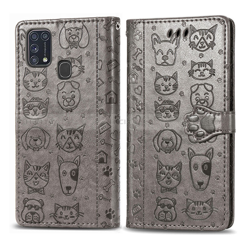 Custodia Portafoglio In Pelle Fantasia Modello Cover con Supporto S03D per Samsung Galaxy M31 Prime Edition