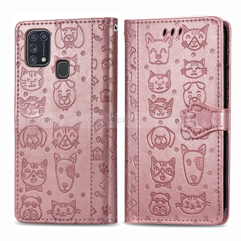 Custodia Portafoglio In Pelle Fantasia Modello Cover con Supporto S03D per Samsung Galaxy M31 Prime Edition