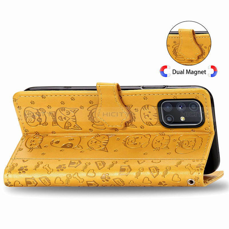 Custodia Portafoglio In Pelle Fantasia Modello Cover con Supporto S03D per Samsung Galaxy M51