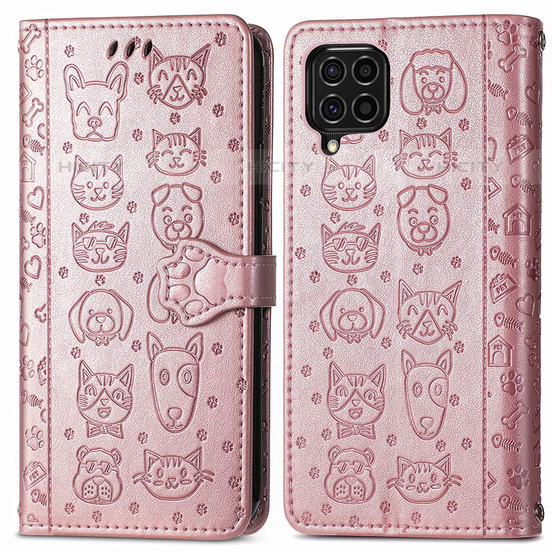 Custodia Portafoglio In Pelle Fantasia Modello Cover con Supporto S03D per Samsung Galaxy M62 4G Rosa