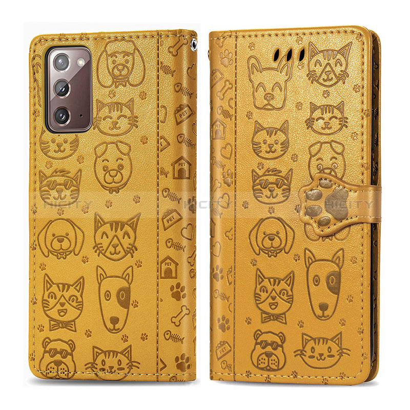 Custodia Portafoglio In Pelle Fantasia Modello Cover con Supporto S03D per Samsung Galaxy Note 20 5G