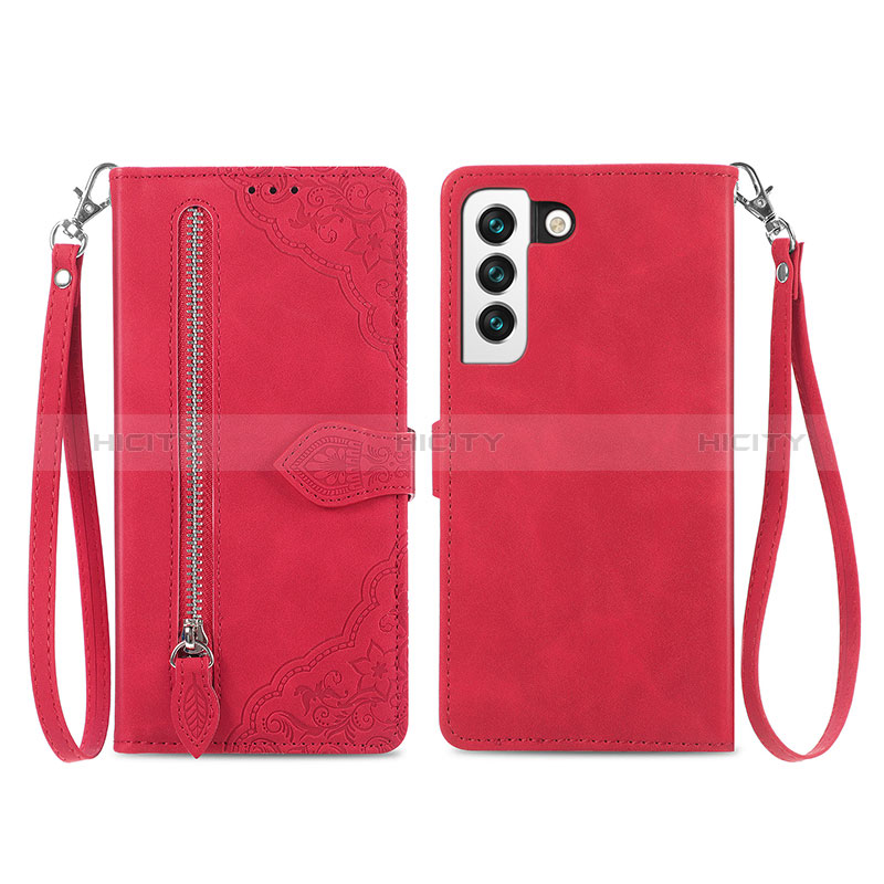 Custodia Portafoglio In Pelle Fantasia Modello Cover con Supporto S03D per Samsung Galaxy S24 5G Rosso