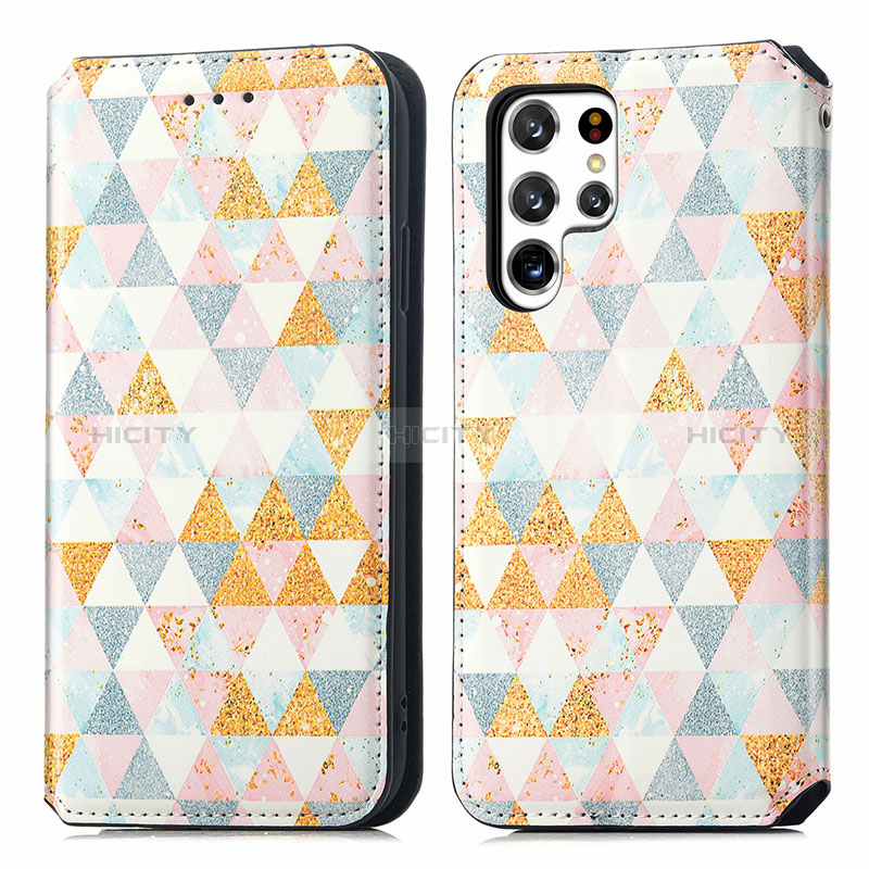 Custodia Portafoglio In Pelle Fantasia Modello Cover con Supporto S03D per Samsung Galaxy S24 Ultra 5G