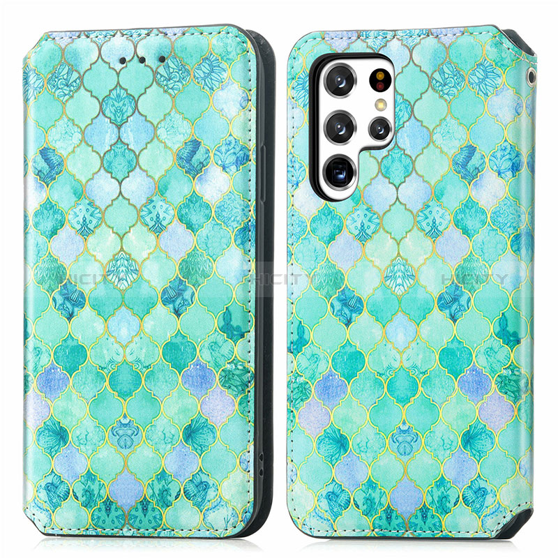 Custodia Portafoglio In Pelle Fantasia Modello Cover con Supporto S03D per Samsung Galaxy S24 Ultra 5G