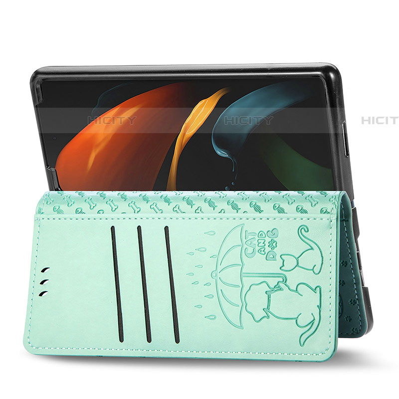 Custodia Portafoglio In Pelle Fantasia Modello Cover con Supporto S03D per Samsung Galaxy Z Fold4 5G