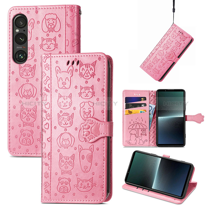 Custodia Portafoglio In Pelle Fantasia Modello Cover con Supporto S03D per Sony Xperia 1 V