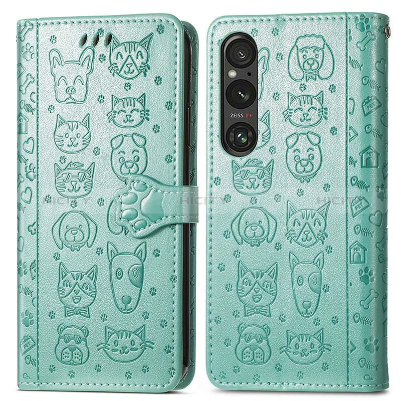 Custodia Portafoglio In Pelle Fantasia Modello Cover con Supporto S03D per Sony Xperia 1 V