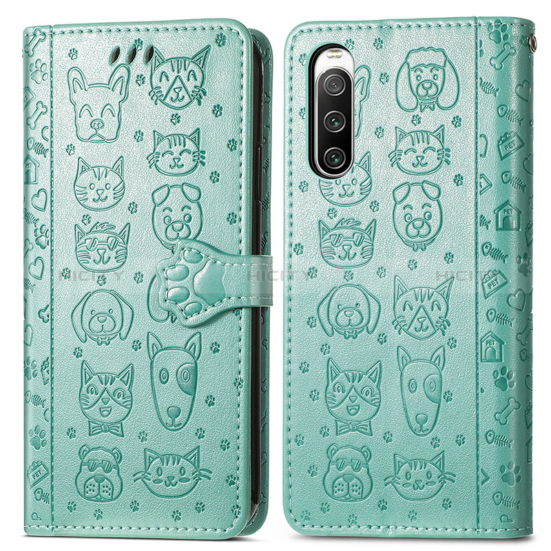 Custodia Portafoglio In Pelle Fantasia Modello Cover con Supporto S03D per Sony Xperia 10 IV