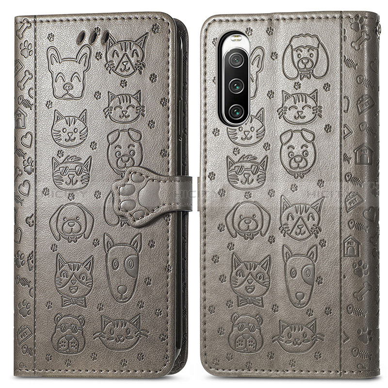 Custodia Portafoglio In Pelle Fantasia Modello Cover con Supporto S03D per Sony Xperia 10 V