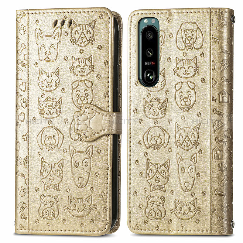 Custodia Portafoglio In Pelle Fantasia Modello Cover con Supporto S03D per Sony Xperia 5 III SO-53B