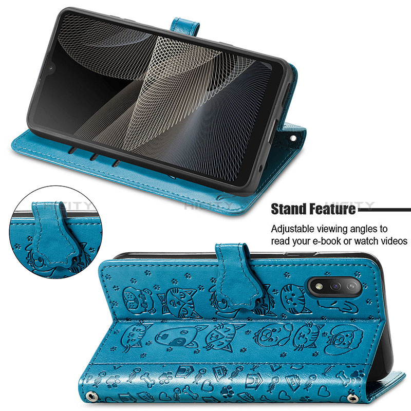 Custodia Portafoglio In Pelle Fantasia Modello Cover con Supporto S03D per Sony Xperia Ace II