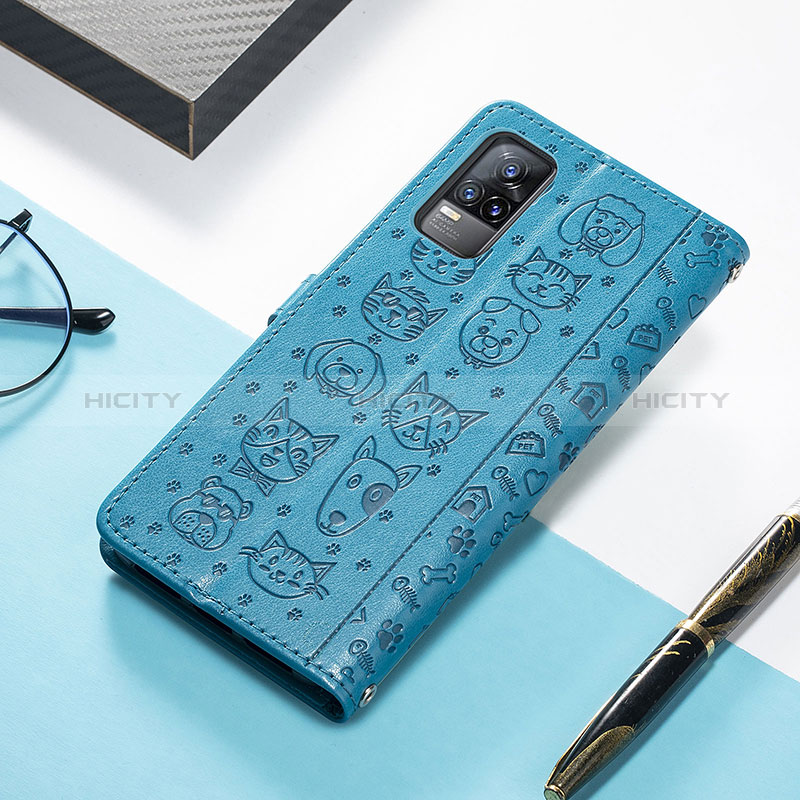 Custodia Portafoglio In Pelle Fantasia Modello Cover con Supporto S03D per Vivo V21e 4G