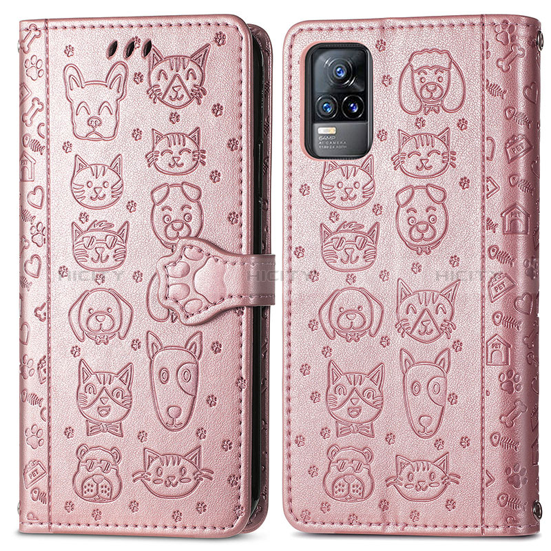 Custodia Portafoglio In Pelle Fantasia Modello Cover con Supporto S03D per Vivo V21e 4G