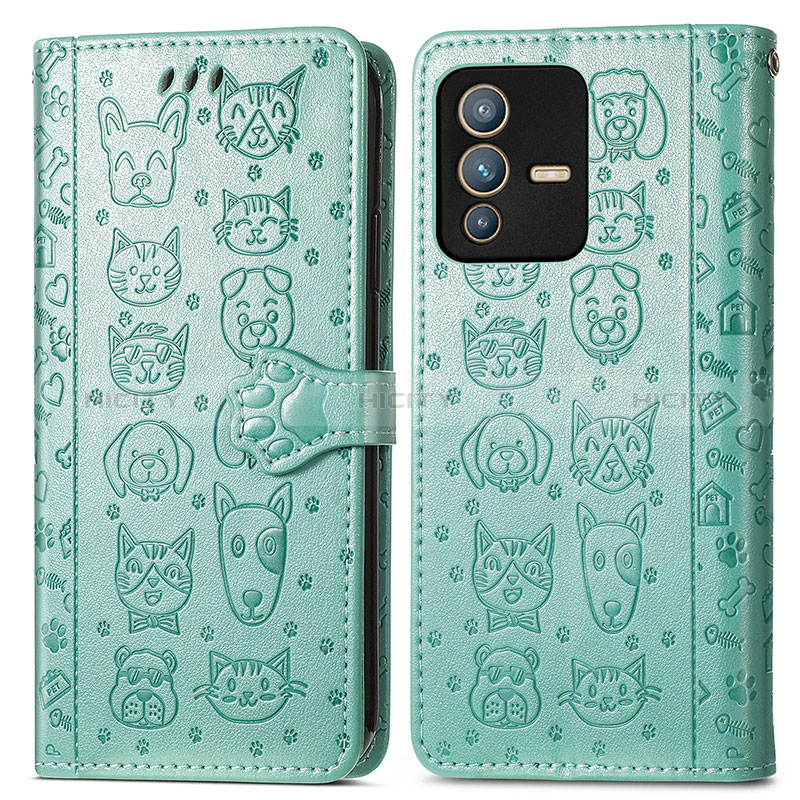 Custodia Portafoglio In Pelle Fantasia Modello Cover con Supporto S03D per Vivo V23 Pro 5G