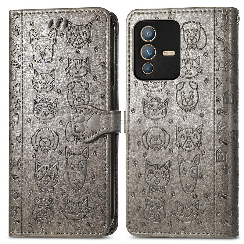 Custodia Portafoglio In Pelle Fantasia Modello Cover con Supporto S03D per Vivo V23 Pro 5G