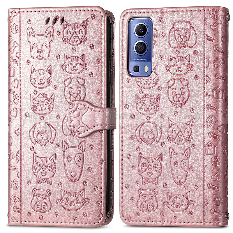 Custodia Portafoglio In Pelle Fantasia Modello Cover con Supporto S03D per Vivo Y72 5G