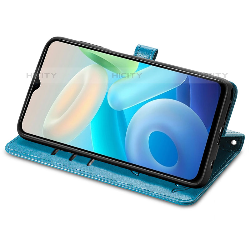 Custodia Portafoglio In Pelle Fantasia Modello Cover con Supporto S03D per Vivo Y74s 5G