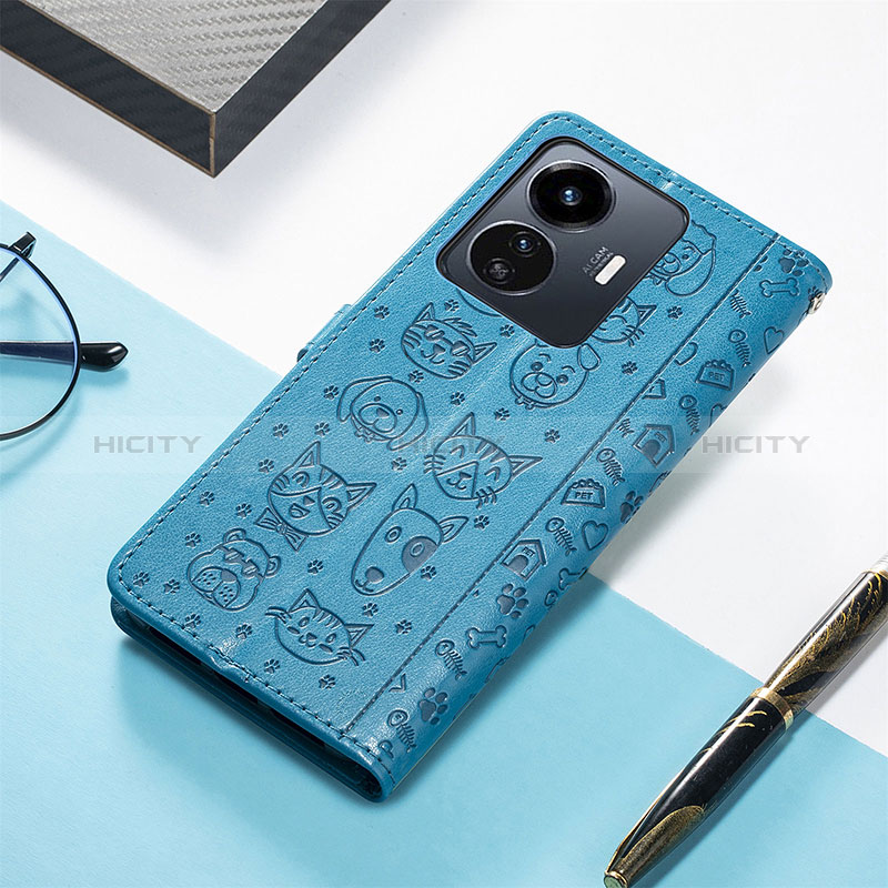 Custodia Portafoglio In Pelle Fantasia Modello Cover con Supporto S03D per Vivo Y77e t1