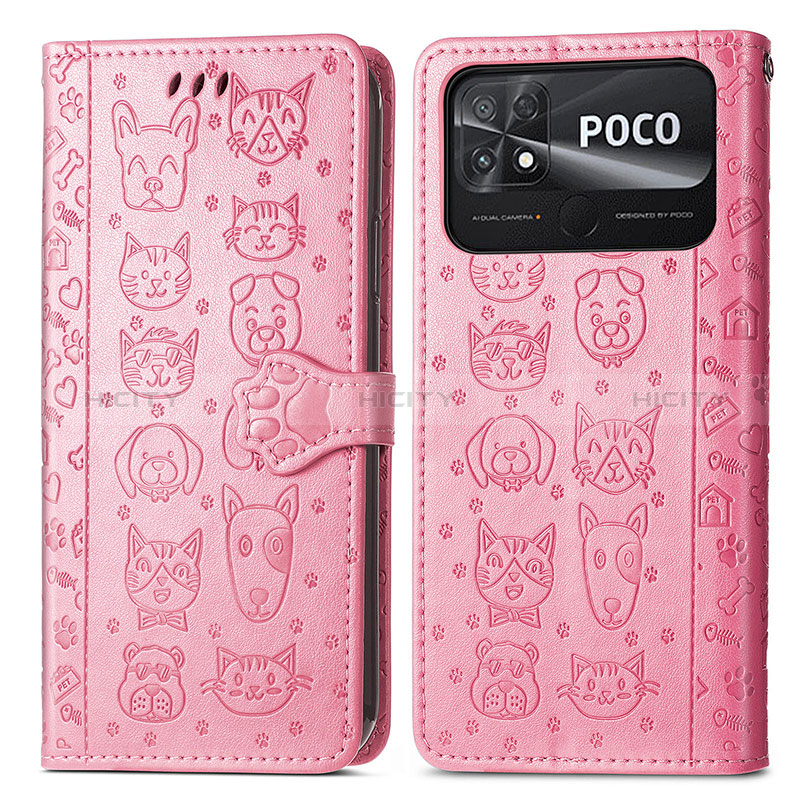 Custodia Portafoglio In Pelle Fantasia Modello Cover con Supporto S03D per Xiaomi Poco C40