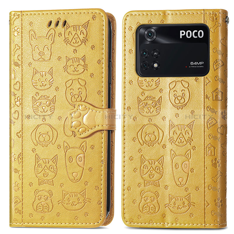 Custodia Portafoglio In Pelle Fantasia Modello Cover con Supporto S03D per Xiaomi Poco M4 Pro 4G