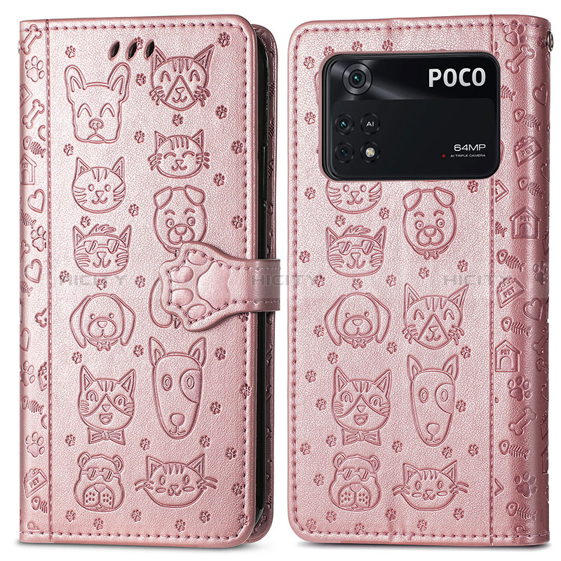 Custodia Portafoglio In Pelle Fantasia Modello Cover con Supporto S03D per Xiaomi Poco M4 Pro 4G