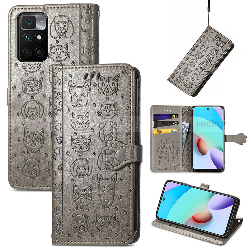 Custodia Portafoglio In Pelle Fantasia Modello Cover con Supporto S03D per Xiaomi Redmi 10 4G