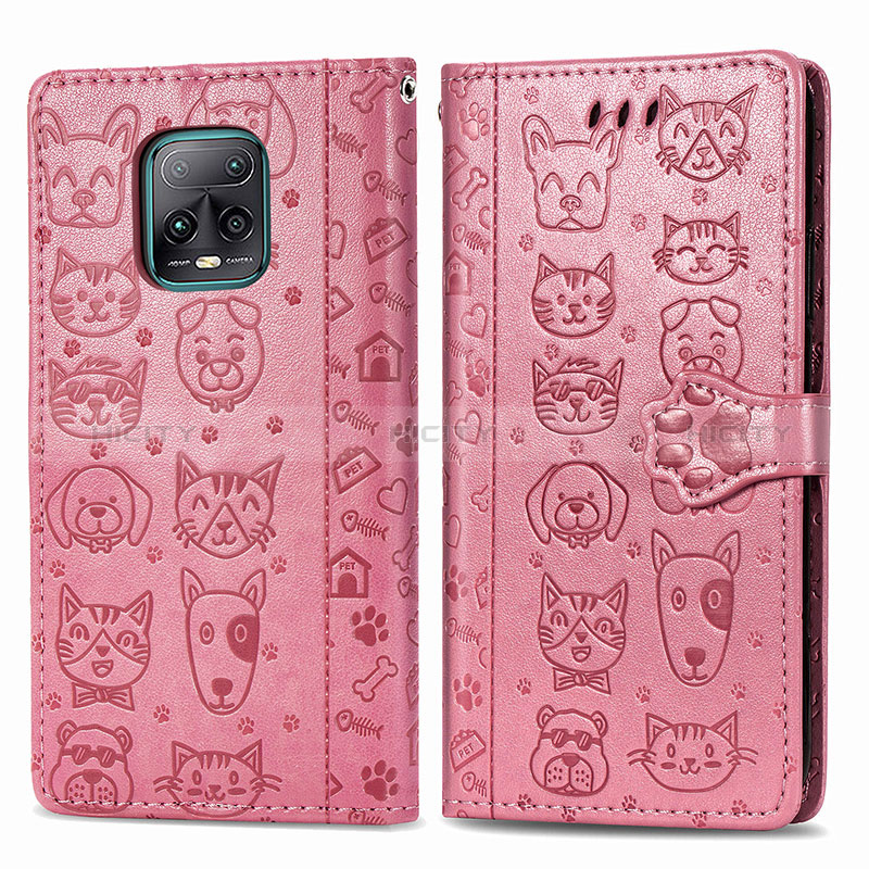 Custodia Portafoglio In Pelle Fantasia Modello Cover con Supporto S03D per Xiaomi Redmi 10X 5G Rosa