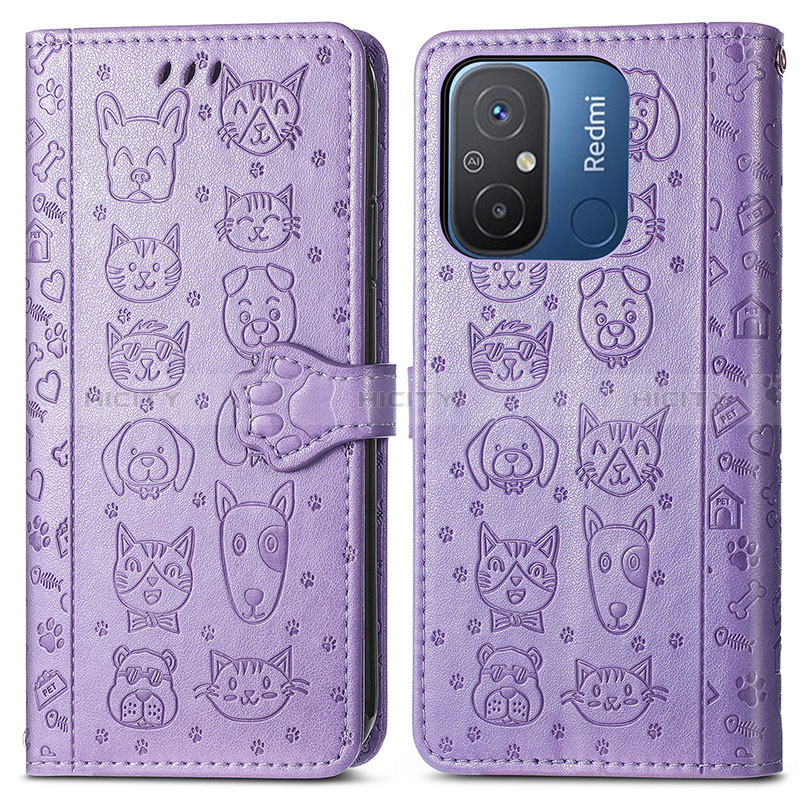 Custodia Portafoglio In Pelle Fantasia Modello Cover con Supporto S03D per Xiaomi Redmi 12C 4G