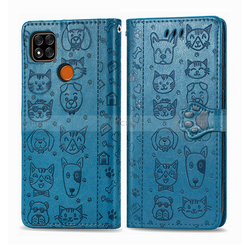 Custodia Portafoglio In Pelle Fantasia Modello Cover con Supporto S03D per Xiaomi Redmi 9 India