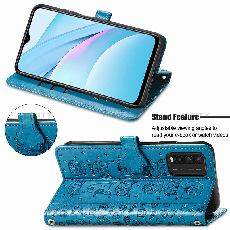 Custodia Portafoglio In Pelle Fantasia Modello Cover con Supporto S03D per Xiaomi Redmi 9 Power