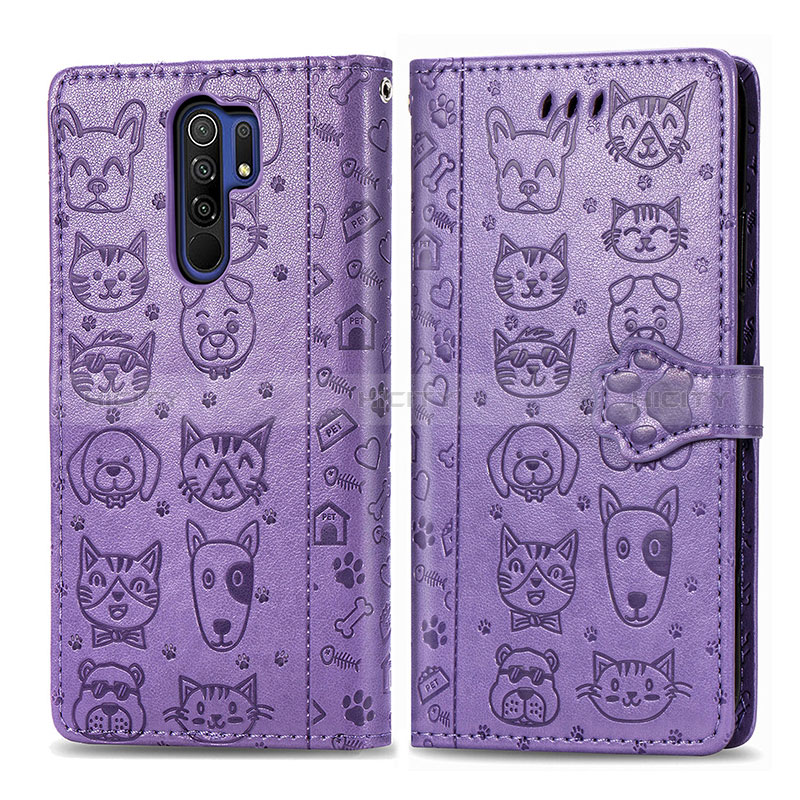 Custodia Portafoglio In Pelle Fantasia Modello Cover con Supporto S03D per Xiaomi Redmi 9 Prime India