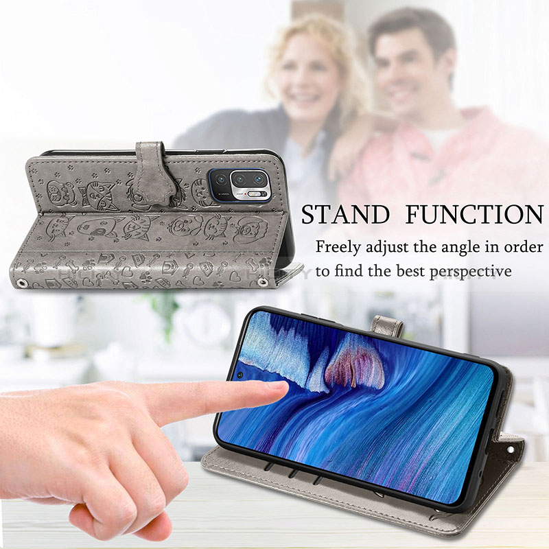 Custodia Portafoglio In Pelle Fantasia Modello Cover con Supporto S03D per Xiaomi Redmi Note 10 5G