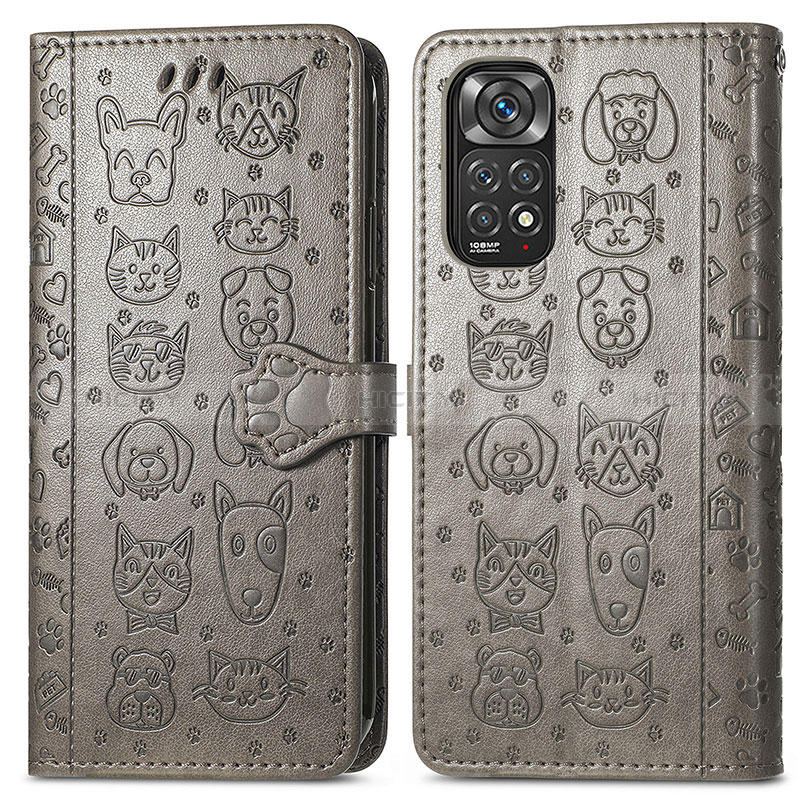 Custodia Portafoglio In Pelle Fantasia Modello Cover con Supporto S03D per Xiaomi Redmi Note 11 Pro 4G