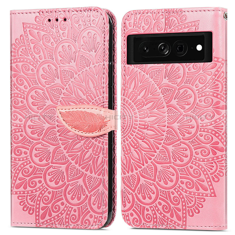 Custodia Portafoglio In Pelle Fantasia Modello Cover con Supporto S04D per Google Pixel 7 Pro 5G