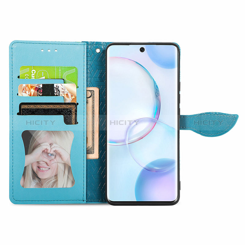 Custodia Portafoglio In Pelle Fantasia Modello Cover con Supporto S04D per Huawei Honor 50 5G