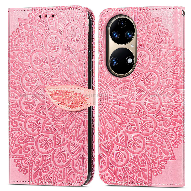 Custodia Portafoglio In Pelle Fantasia Modello Cover con Supporto S04D per Huawei P50 Pro