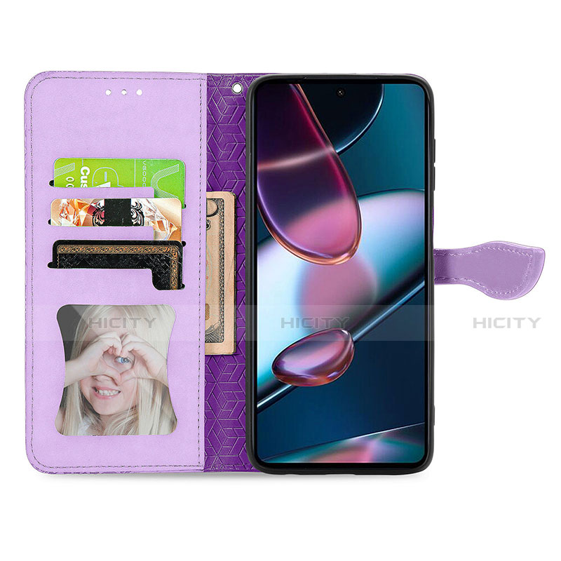 Custodia Portafoglio In Pelle Fantasia Modello Cover con Supporto S04D per Motorola Moto Edge 30 Pro 5G