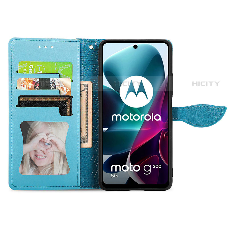 Custodia Portafoglio In Pelle Fantasia Modello Cover con Supporto S04D per Motorola Moto Edge S30 5G