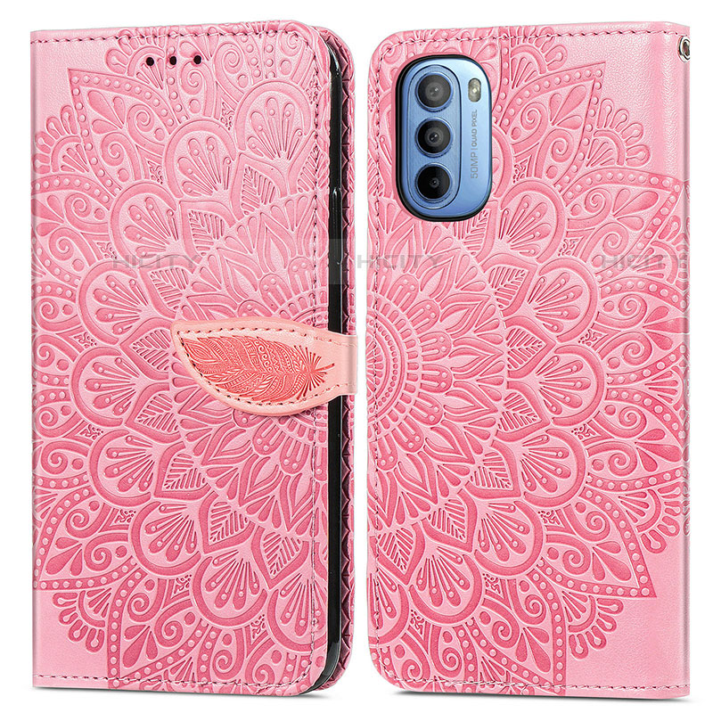 Custodia Portafoglio In Pelle Fantasia Modello Cover con Supporto S04D per Motorola Moto G31