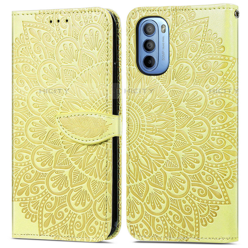 Custodia Portafoglio In Pelle Fantasia Modello Cover con Supporto S04D per Motorola Moto G41