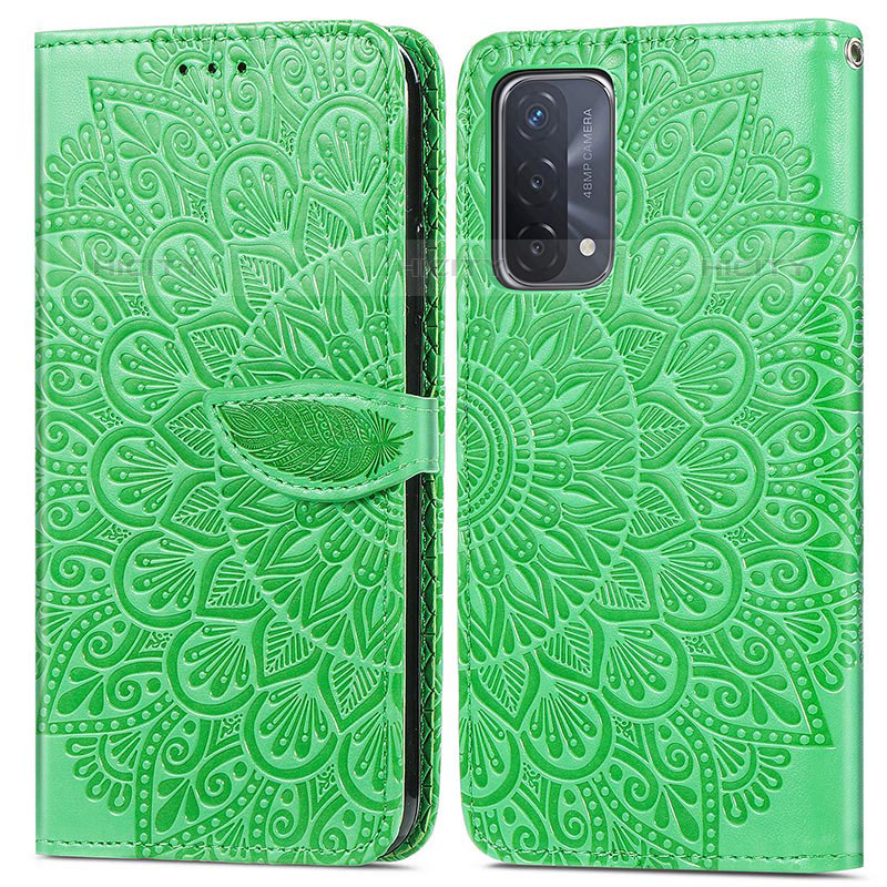 Custodia Portafoglio In Pelle Fantasia Modello Cover con Supporto S04D per OnePlus Nord N200 5G Verde