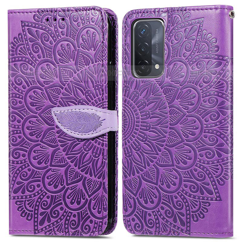 Custodia Portafoglio In Pelle Fantasia Modello Cover con Supporto S04D per OnePlus Nord N200 5G Viola